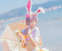桜桃喵的《公孙离》Cosplay——海边的精灵兔,甜美又飒爽!