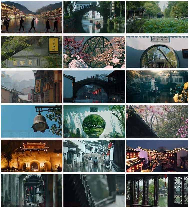 江南水乡古镇建筑水巷,唯美风景古风意境禅意怀旧治愈系抖音短视频素材